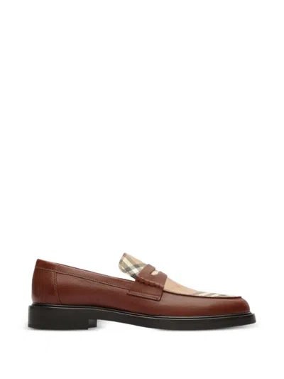 Burberry Leather Pembroke Loafers In Brown