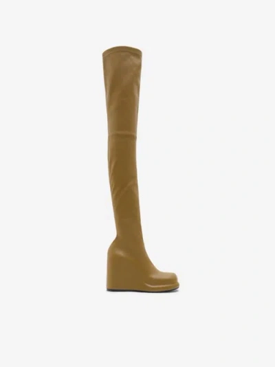 Burberry Leather Pillar High Boots In Shrew