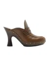 Burberry Leather Potter Clogs In Brown