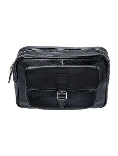Pre-owned Burberry Leather Pouch In Black