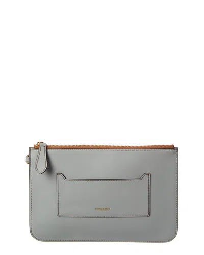 Burberry Leather Pouch In Blue