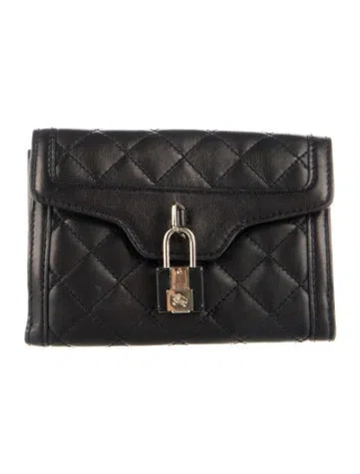 Pre-owned Burberry Leather Printed Card Holder In Black