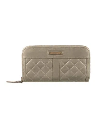 Pre-owned Burberry Leather Printed Continental Wallet In Neutral