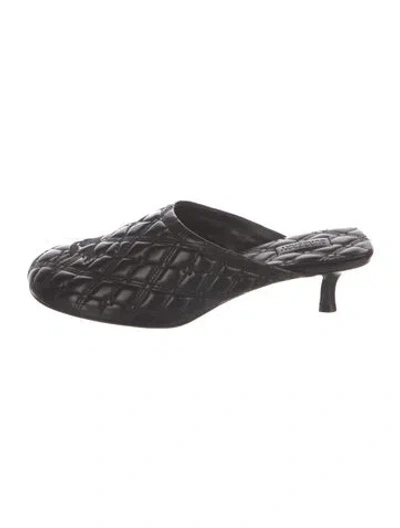 Pre-owned Burberry Leather Printed Mules In Black