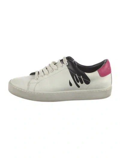 Pre-owned Burberry Leather Printed Sneakers In White