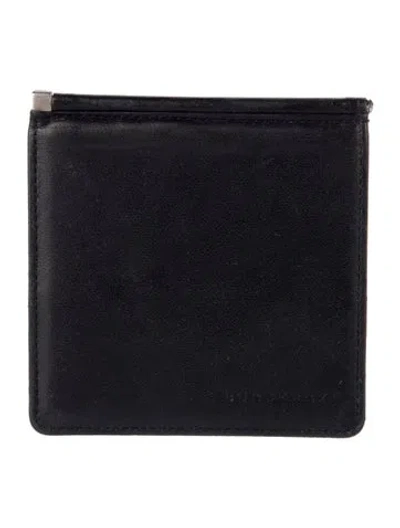 Pre-owned Burberry Leather Printed Wallet In Black