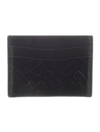 Pre-owned Burberry Leather Printed Wallet In Black