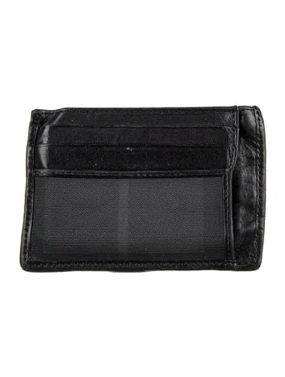Pre-owned Burberry Leather Printed Wallet In Black