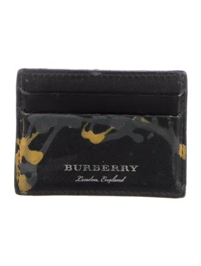 Pre-owned Burberry Leather Printed Wallet In Black