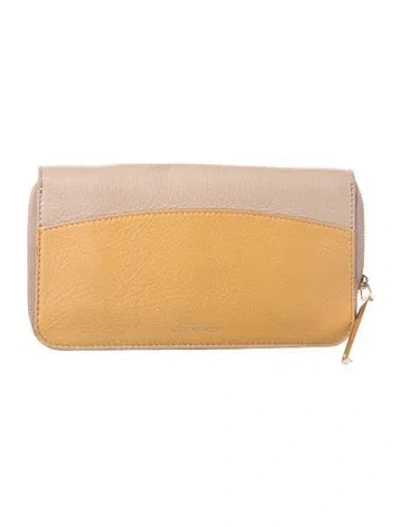 Pre-owned Burberry Leather Printed Wallet In Multi