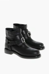 Burberry Leather Pull-on Biker Booties In Black