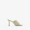 Burberry 100mm Quilted Leather Mules In Plaster