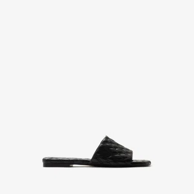 BURBERRY BURBERRY LEATHER QUILT SLIDES