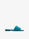 Burberry Leather Quilt Slides In Kingfisher In Kingfisher