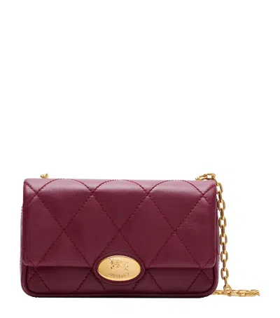 Burberry Leather Quilted Clutch Bag In Red