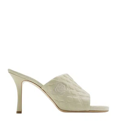 BURBERRY BURBERRY LEATHER QUILTED HEELED MULES