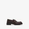 Burberry Raft Leather Loafers In Log