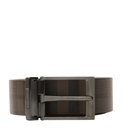 Burberry Leather Reversible Belt In Brown