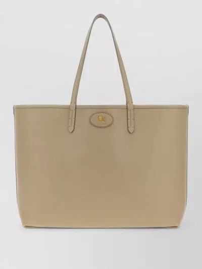 Burberry Leather Reversible Shopping Tote Bag Handles In Pattern