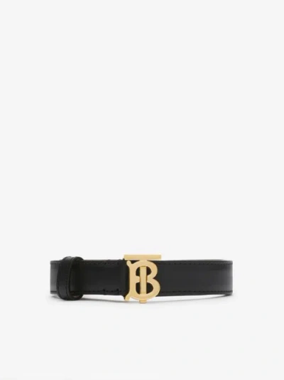Burberry Monogram Motif Reversible Leather Belt In Black