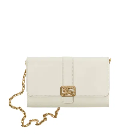 Burberry Leather Rider Chain Wallet In White