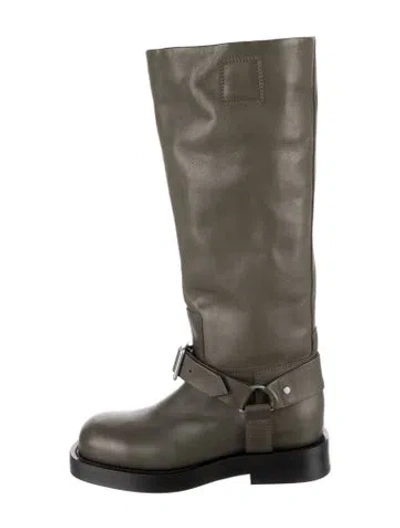 Pre-owned Burberry Leather Riding Boots In Green
