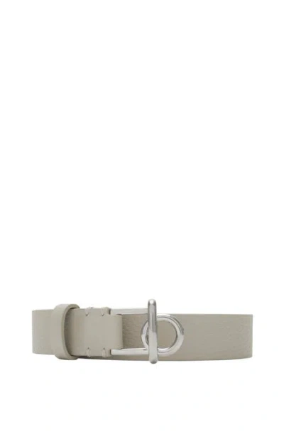 Burberry Leather Rocking Horse Belt In Heron/palladium