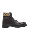 Burberry Leather Ankle Boots Round Toe In Brown
