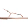 Burberry Leather Ronda Low Sandals In Gloss