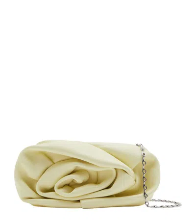 Burberry Leather Rose Clutch In Neutrals