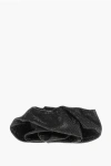 Burberry Leather Rose Clutch With All-over Rhinestones