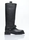 BURBERRY LEATHER SADDLE TALL BOOTS