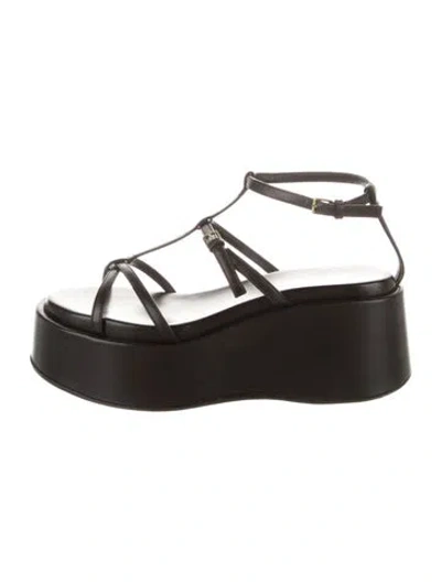 Pre-owned Burberry Leather Sandals In Black