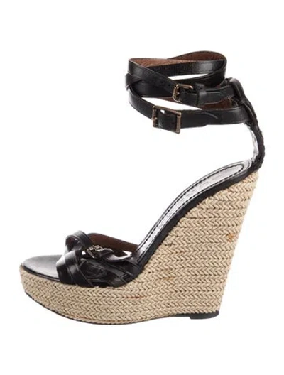 Pre-owned Burberry Leather Sandals In Black