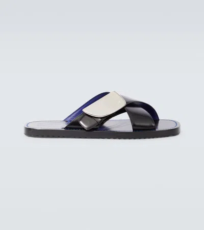BURBERRY EKD LEATHER SANDALS