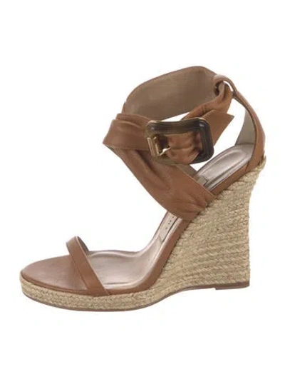 Pre-owned Burberry Leather Sandals In Brown