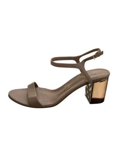 Pre-owned Burberry Leather Sandals In Brown/neutrals