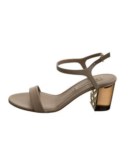 Pre-owned Burberry Leather Sandals In Neutrals