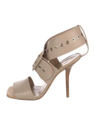 Pre-owned Burberry Leather Sandals In Neutrals
