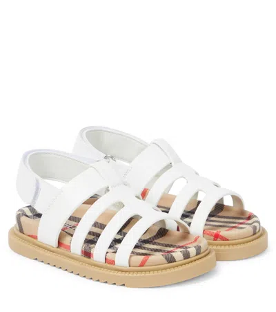Burberry Kids' Leather Sandals In White
