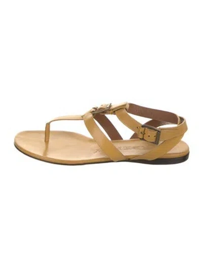 Pre-owned Burberry Leather Sandals In Yellow