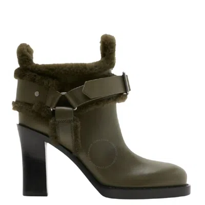 BURBERRY BURBERRY LEATHER-SHEARLING STIRRUP BOOTS