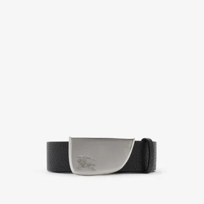 Burberry Leather Shield Belt In Metallic