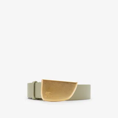 Burberry Leather Shield Belt In Hunter