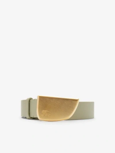 Burberry Shield Leather Belt In Hunter