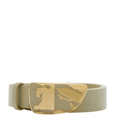 Burberry Shield Leather Belt In Neutrals