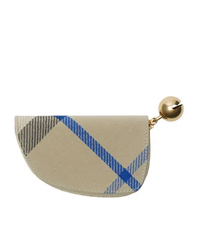 Burberry Shield Checked Wallet In Neutrals