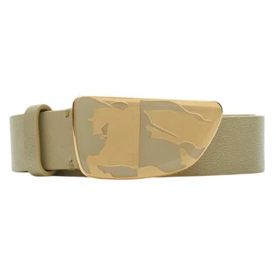 Burberry Leather Shield Ekd Belt In Green