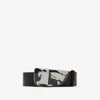 Burberry Shield Ekd Leather Belt In Black