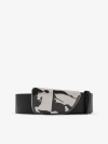 Burberry Shield Ekd Leather Belt In Black